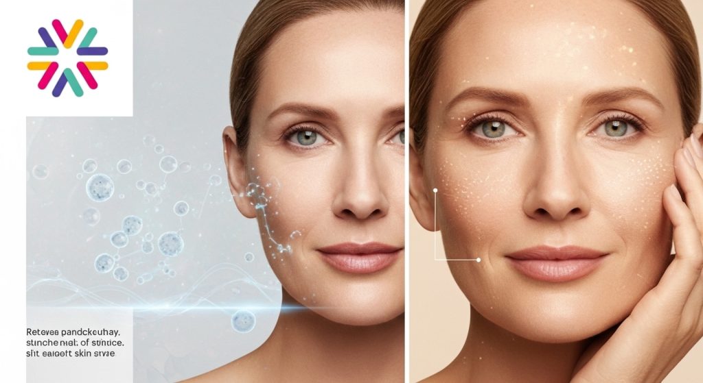 healthy glowing skin for a skincare article about skin regeneration, retinol, and advanced anti-aging skincare