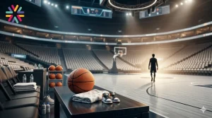 LaMelo Ball parenting 2026 concept with basketball court, newborn keepsake, and athlete silhouette symbolizing fatherhood and NBA legacy