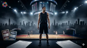 Fictional basketball point guard in a dramatic arena setting representing Ja Morant trade news 2026 and NBA offseason rumors.