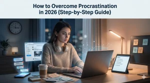 How to overcome procrastination in 2026 productivity and focus concept image