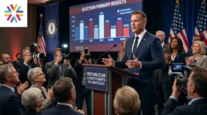 Election night campaign event representing Kentucky primary election results 2026 and Ed Gallrein’s victory