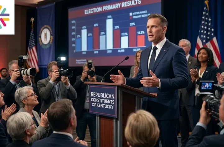 Election night campaign event representing Kentucky primary election results 2026 and Ed Gallrein’s victory