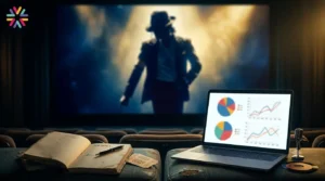 Cinematic entertainment image representing a Michael Jackson biopic movie review and global box office success